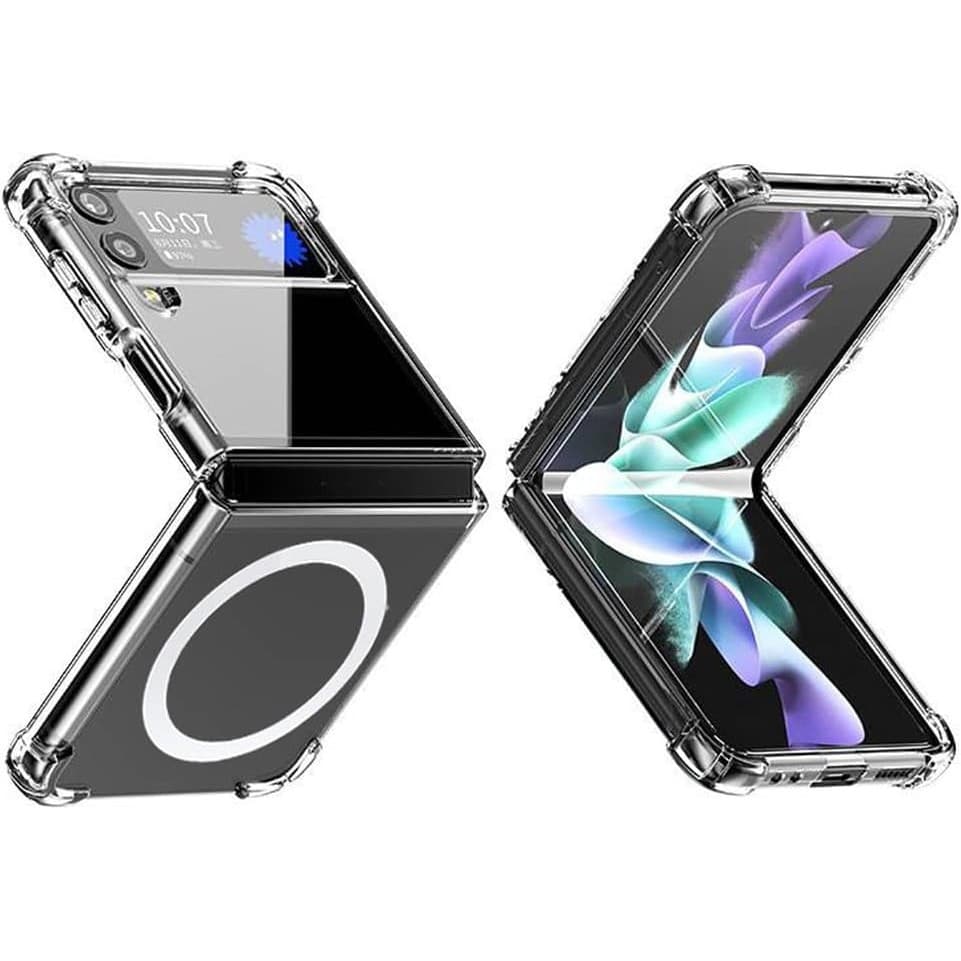Husa protectie Samsung Galaxy Z Flip5, compatibila MagSafe, TPU, transparenta — principală