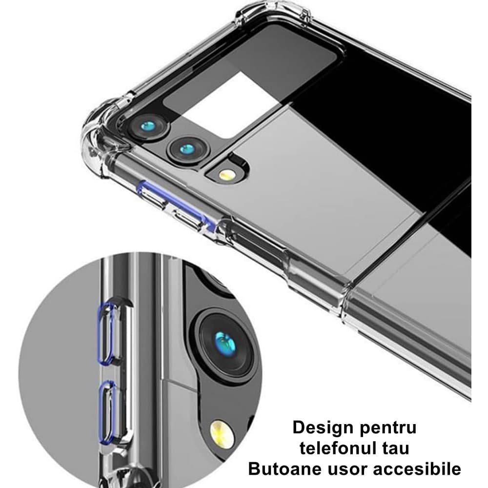 Husa protectie Samsung Galaxy Z Flip5, compatibila MagSafe, TPU, transparenta — varianta 4