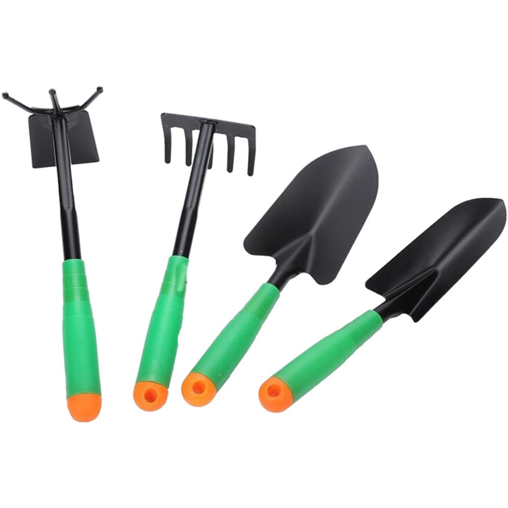 Set 4 unelte de gradina, pentru plantare si ingrijire plante, PVC si cardboard, 31.5 x 8 cm, verzi — principală