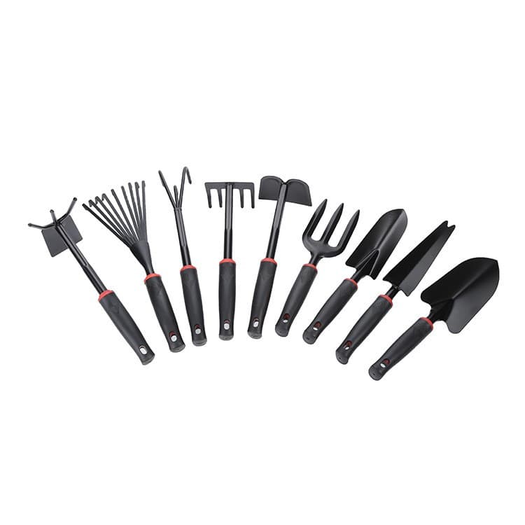 Set 9 unelte de gradina, pentru plantare si ingrijire plante, PVC si cardboard, 25 x 14.5 cm, negre — principală