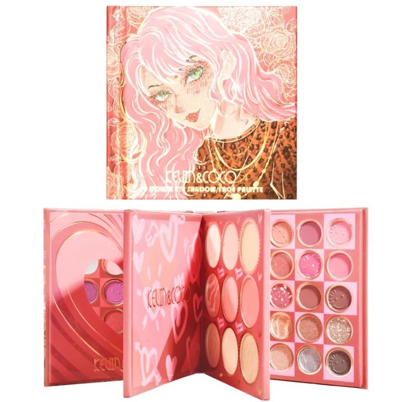 Paleta de Farduri Kevin&Coco, 59 culori, Stil Carte, 3 Straturi, Pudra Compacta, Clasic, Fara Sulfati, 14.2 x 14.2 x 2.3 cm, 80 g, multicolor — principală