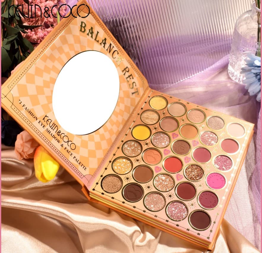 Paleta de Farduri Kevin&Coco, 72 culori, Stil Carte, 3 Straturi, Pudra Compacta, Clasic, Fara Sulfati, 14 x 14 cm, 80 g, multicolor — varianta 2