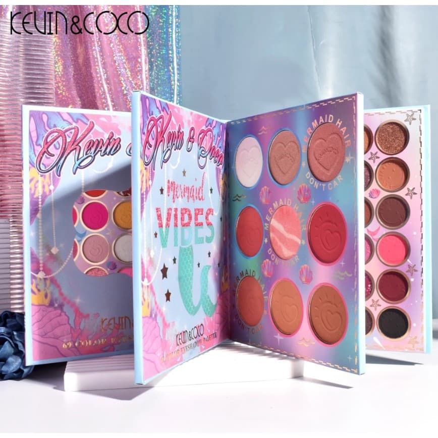 Paleta farduri Kevin&Coco, 69 nuante, blush, iluminator, conturing, deschidere tip carte, 18.6 x 16.5 cm, 97 g, multicolor — principală
