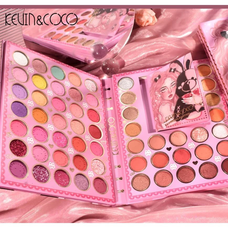 Set farduri 2 in 1 Kevin&Coco, paleta 62 nuante, mini paleta iluminator tip carte, rezistenta ridicata, 22 x 17 cm, 430 g, multicolor4 x 5 cm, multicolor — varianta 2
