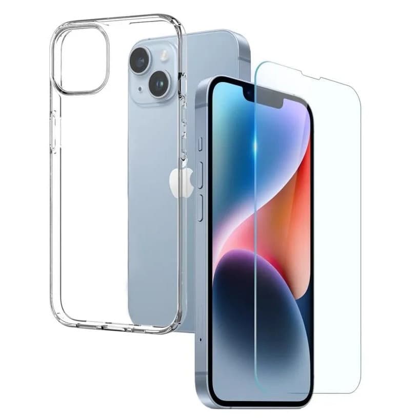 Set folie si husa Apple iPhone 11 Pro, sticla transparenta si TPU transparent 2 mm — principală