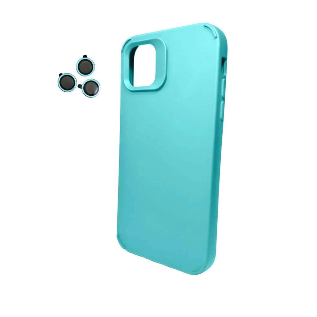 Husa protectie Apple iPhone 15 Pro Max, Shockproof Silicone, catifea in interior, folii de protectie camere incluse, Albastru — varianta 3