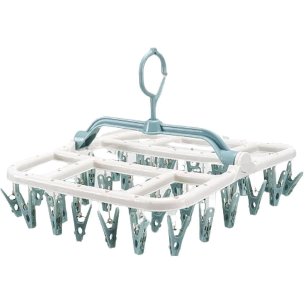 Uscator de Rufe Suspendat, 40 carlige, multifunctional, 36 x 24 cm, alb/albastru — principală