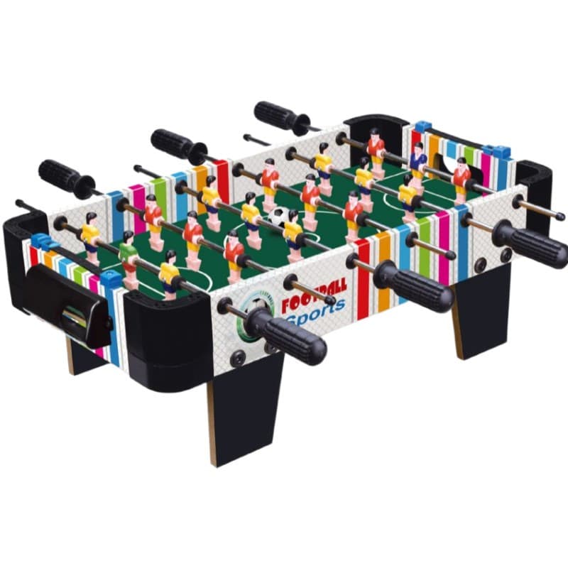 Masa de fotbal cu teren si 18 jucatori , 6 manere, tabela scor, metal, lemn si ABS, 51 x 44 x 17.5 cm, cu picioare, multicolora — principală