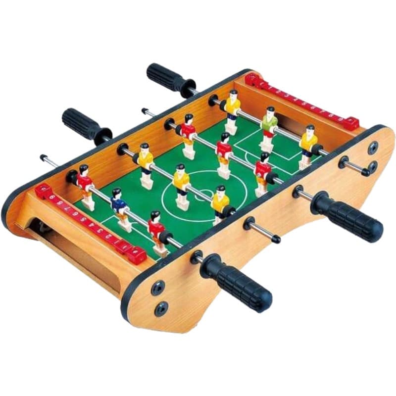 Masa de fotbal cu teren si 12 jucatori , 4 manere, tabel scor, metal, lemn si ABS, 37.5 x 21 x 9.5 cm, margini rotunjite — principală