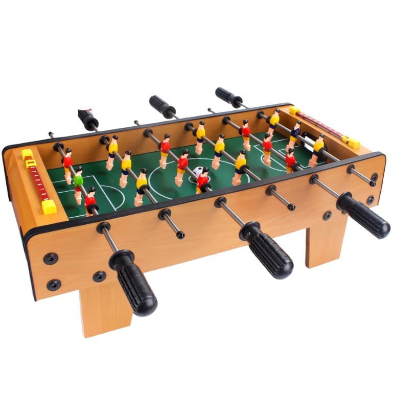Masa de fotbal cu teren si 18 jucatori, 60.5 x 30.5 x 18.5 cm, 6 manere, tablou pentru scor, din metal, lemn si ABS, cu picioare, pentru copii/adulti — principală