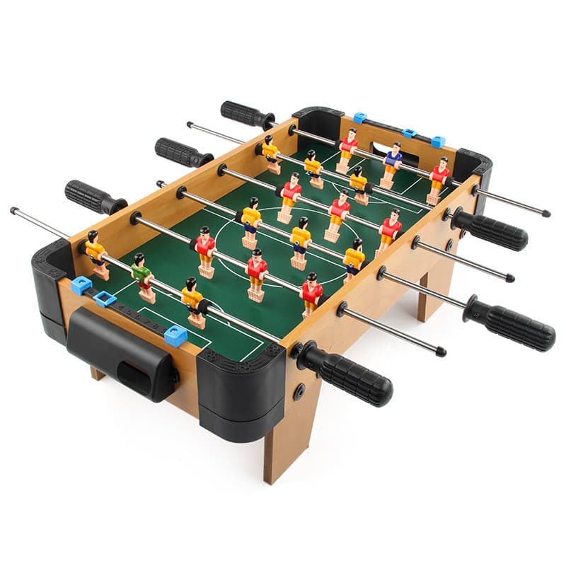 Masa de fotbal cu teren si 18 jucatori, 60.5 x 30.5 x 18.5 cm, 6 manere, tablou pentru scor, din metal, lemn si ABS, cu picioare, pentru copii/adulti — varianta 2