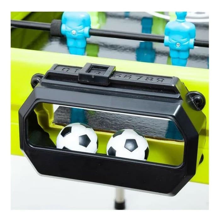 Masa de fotbal cu teren si 18 jucatori , 6 manere, tabela scor, metal, lemn si ABS, 51 x 44 x 17.5 cm, verde/albastru — varianta 4