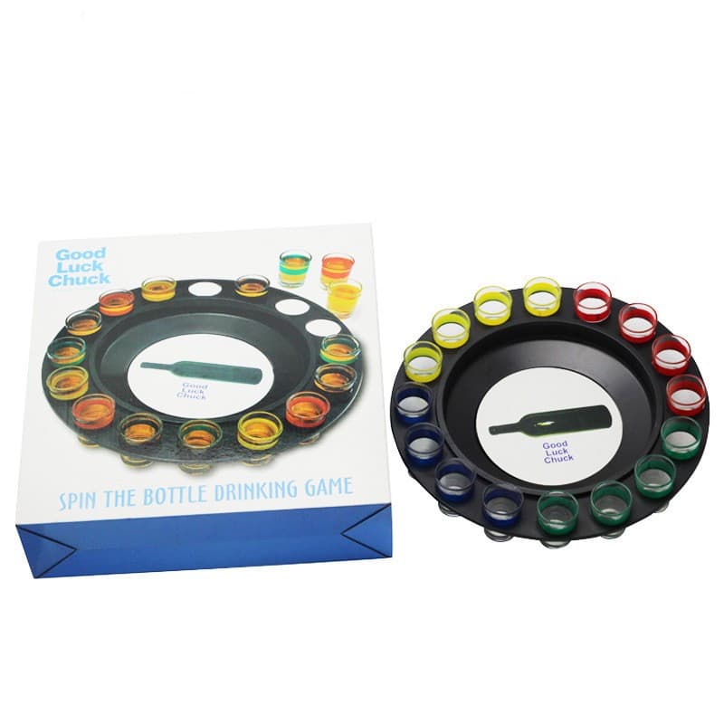 Joc de Societate "Adevar sau Provocare", Ruleta cu 16 pahare de Shot din Sticla, pentru Petreceri, Distractie, Cadouri, Multicolor — varianta 3