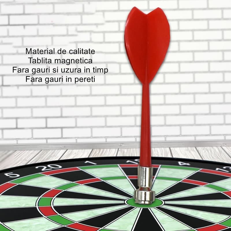 Set Joc Darts , 4 Sageti Incluse, Magnetic, Dimensiuni 28.6 x 28.6 cm, Design clasic, Multicolor — varianta 3