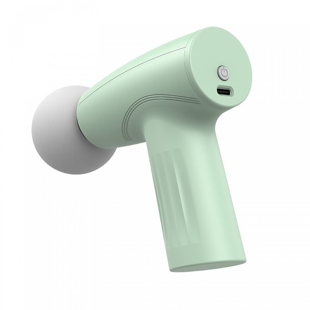 Mini aparat de masaj tip pistol, Incarcare USB Tip C, pentru relaxare musculara, autonomie 120 min, 3 viteze, verde — principală