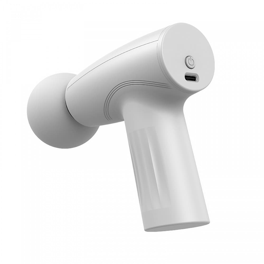 Mini aparat de masaj tip pistol, Incarcare USB Tip C, pentru relaxare musculara, autonomie 120 min, 3 viteze, alb — principală