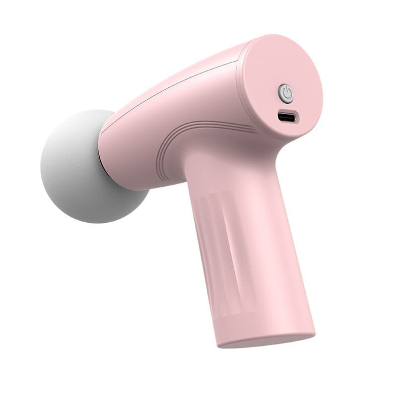 Mini aparat de masaj tip pistol, Incarcare USB Tip C, pentru relaxare musculara, autonomie 120 min, 3 viteze, roz — principală