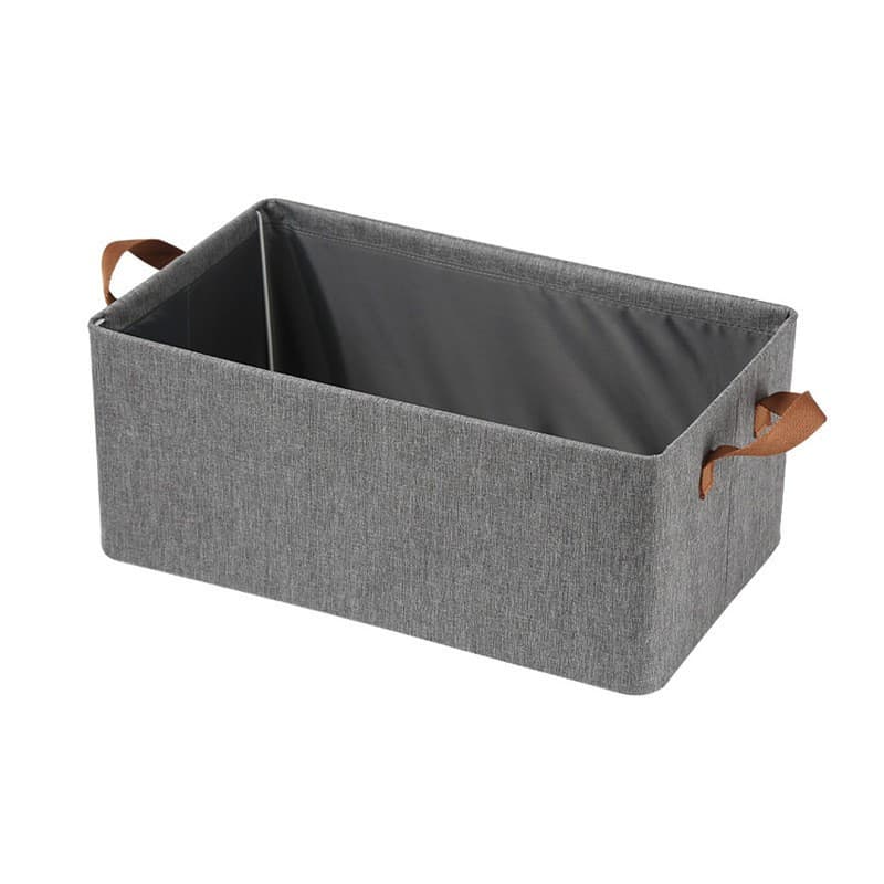 Cutie de depozitare tip cos, pliabila, cadru metalic, manere, 47 x 30 x 25 cm, 35 l, gri — principală