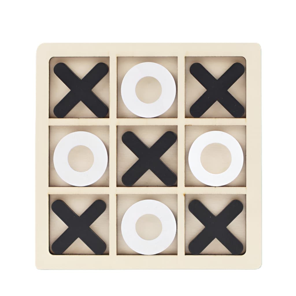 Jucarie tip Montessori "X si O", 9 piese, lemn, negru/alb — principală