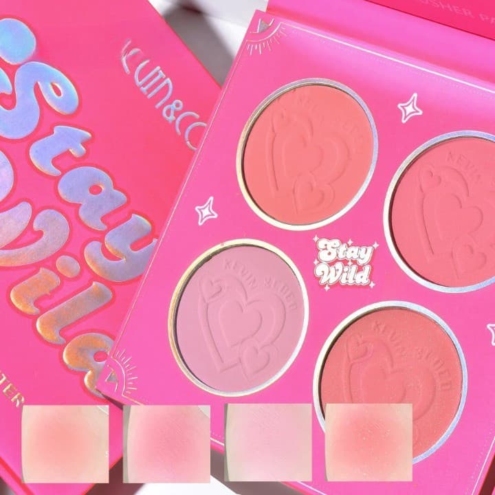Paleta de Blush, KEVIN&COCO, 4 Culori Stay Wild, 12.2 x 12.2 x 0.9 cm — principală