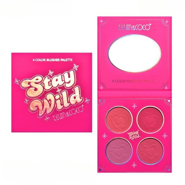 Paleta de Blush, KEVIN&COCO, 4 Culori Stay Wild, 12.2 x 12.2 x 0.9 cm — varianta 2