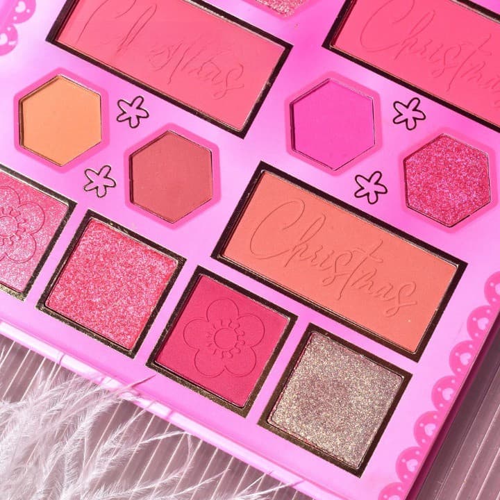 Paleta de machiaj KEVIN & COCO, 20 culori Pink Girl, fard de pleoape si blush, roz — varianta 2
