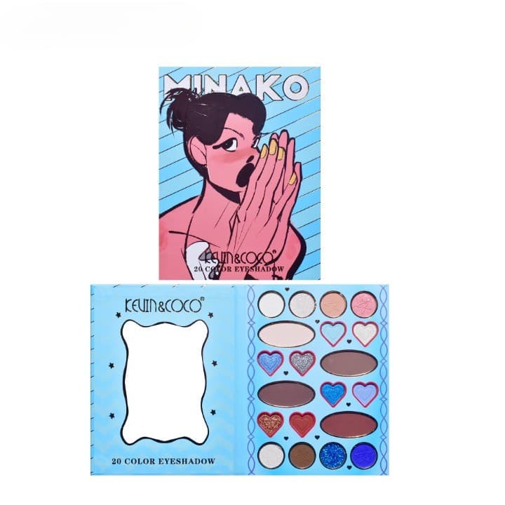 Paleta de machiaj KEVIN & COCO, 20 culori Blue Girl, fard de pleoape si blush, albastru — varianta 4