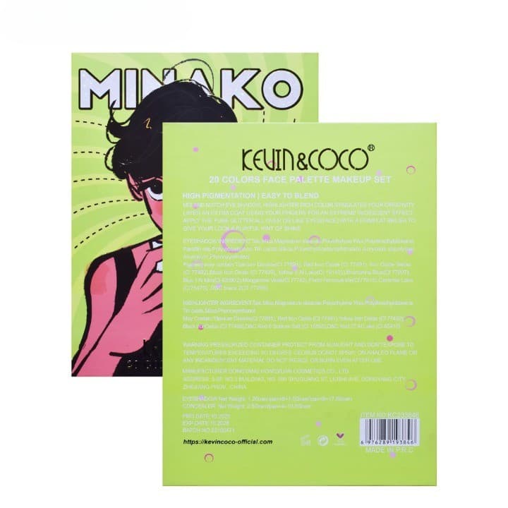 Paleta de machiaj KEVIN & COCO, 20 culori Green Girl, fard de pleoape si blush, verde — varianta 4