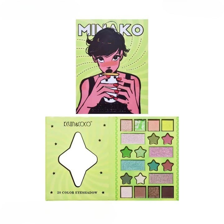 Paleta de machiaj KEVIN & COCO, 20 culori Green Girl, fard de pleoape si blush, verde — varianta 5