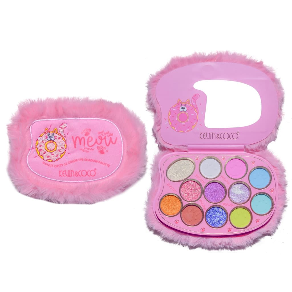 Paleta de Machiaj KEVIN & COCO, Pink Fuzzy, fard de pleoape,12 culori, 15 x 10.5 x 3 cm — varianta 5