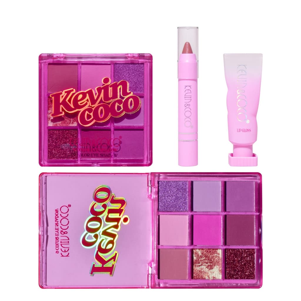 Set 3 produse machiaj KEVIN & COCO, Pink Ice Star, 9 culori, 15.5 x 13 x 3.4 cm — varianta 4