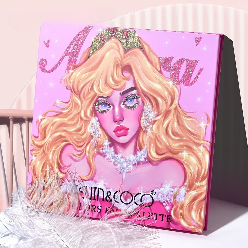 Trusa de machiaj KEVIN & COCO, Princess Palette, fard de pleoape, iluminator, corector, ruj, 79 culori, 19.7 x 20 x 2 cm — varianta 6