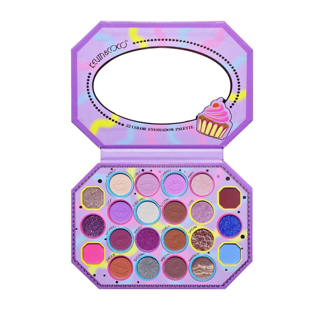 Paleta de machiaj KEVIN & COCO, Violet Ice Cream, fard de pleoape, 22 culori, 19 x 13.7 x 1.3 cm — varianta 5