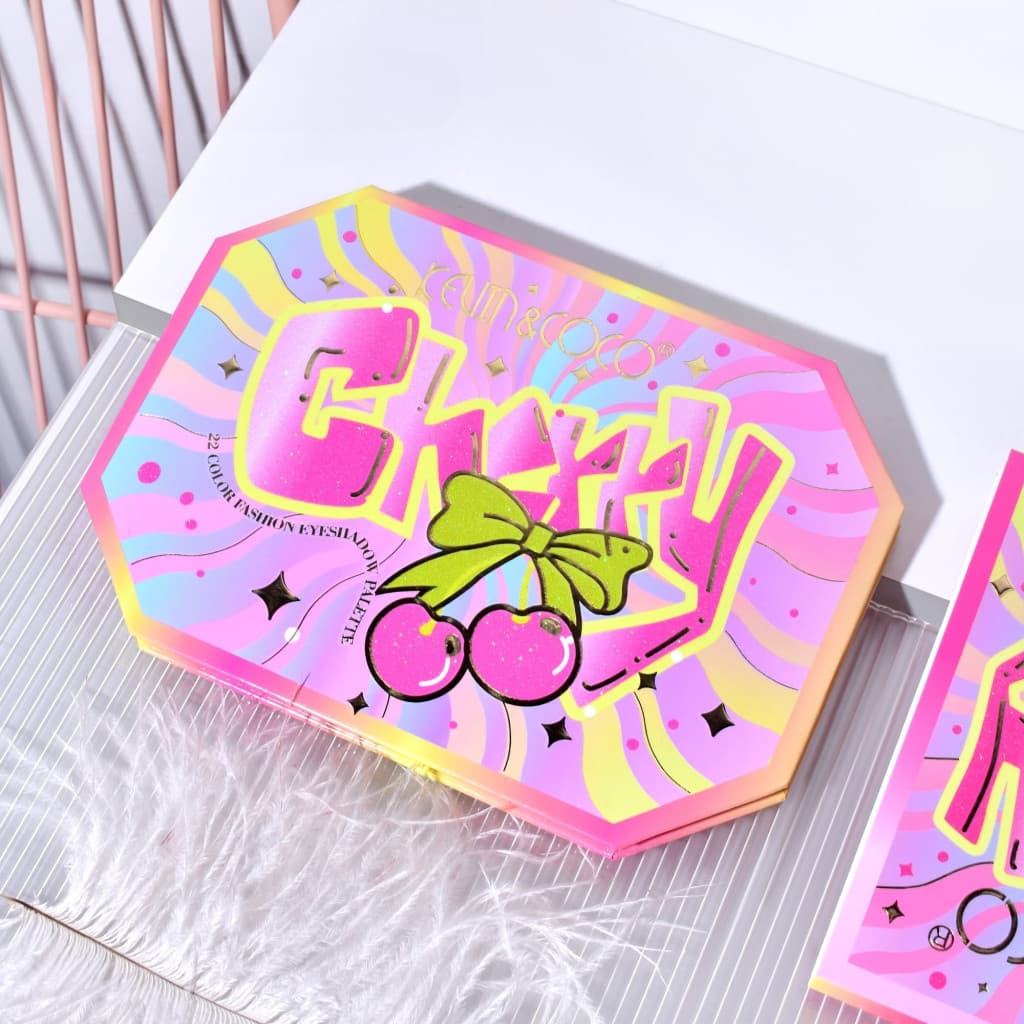 Paleta de machiaj KEVIN & COCO, Pink Cherry, fard de pleoape, 22 culori, 19 x 13.7 x 1.3 cm — varianta 2