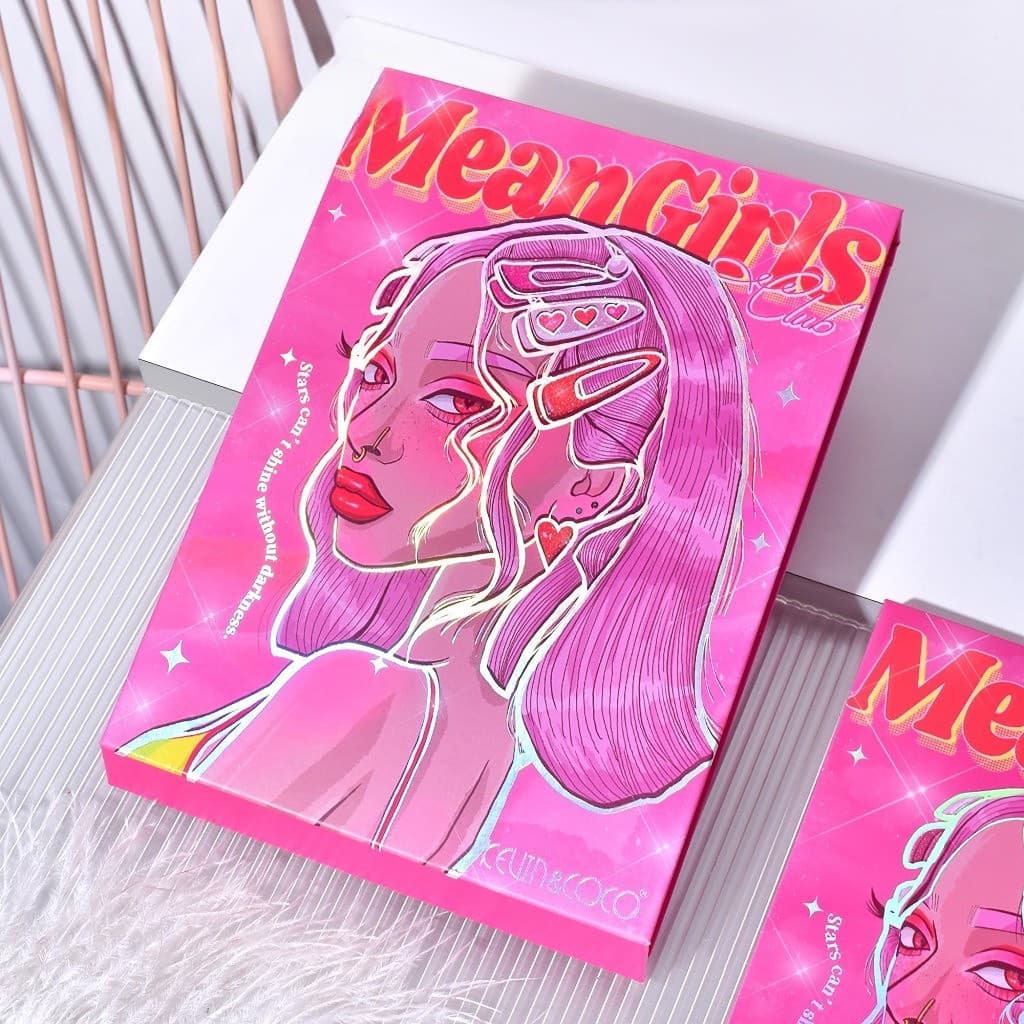 Trusa de Machiaj KEVIN & COCO, Mean Girl Heart, fard de pleoape, Iluminator, blush cremos, 96 culori, 21 x 15.7 x 2.4 cm — varianta 5