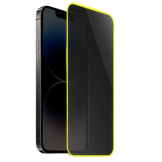Folie sticla Apple iPhone 15, Luminous HD, margine fluorescenta, galbena — principală