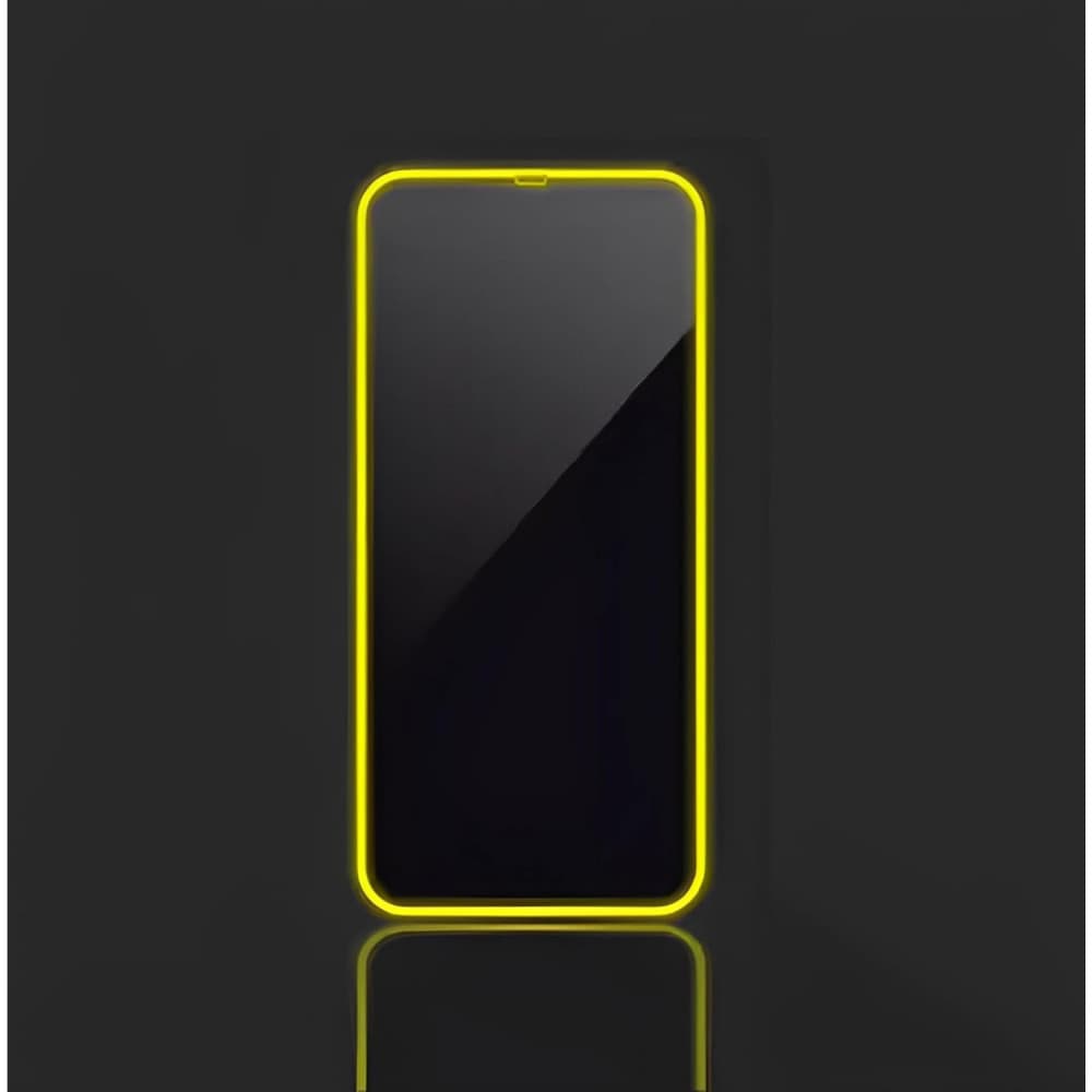 Folie sticla Apple iPhone 15, Luminous HD, margine fluorescenta, galbena — varianta 3