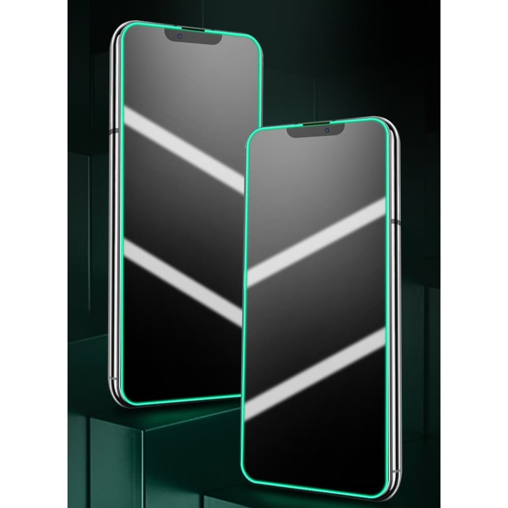 Folie sticla Apple iPhone 15 Pro Max, Luminous HD, transparenta, margini verzi — varianta 6
