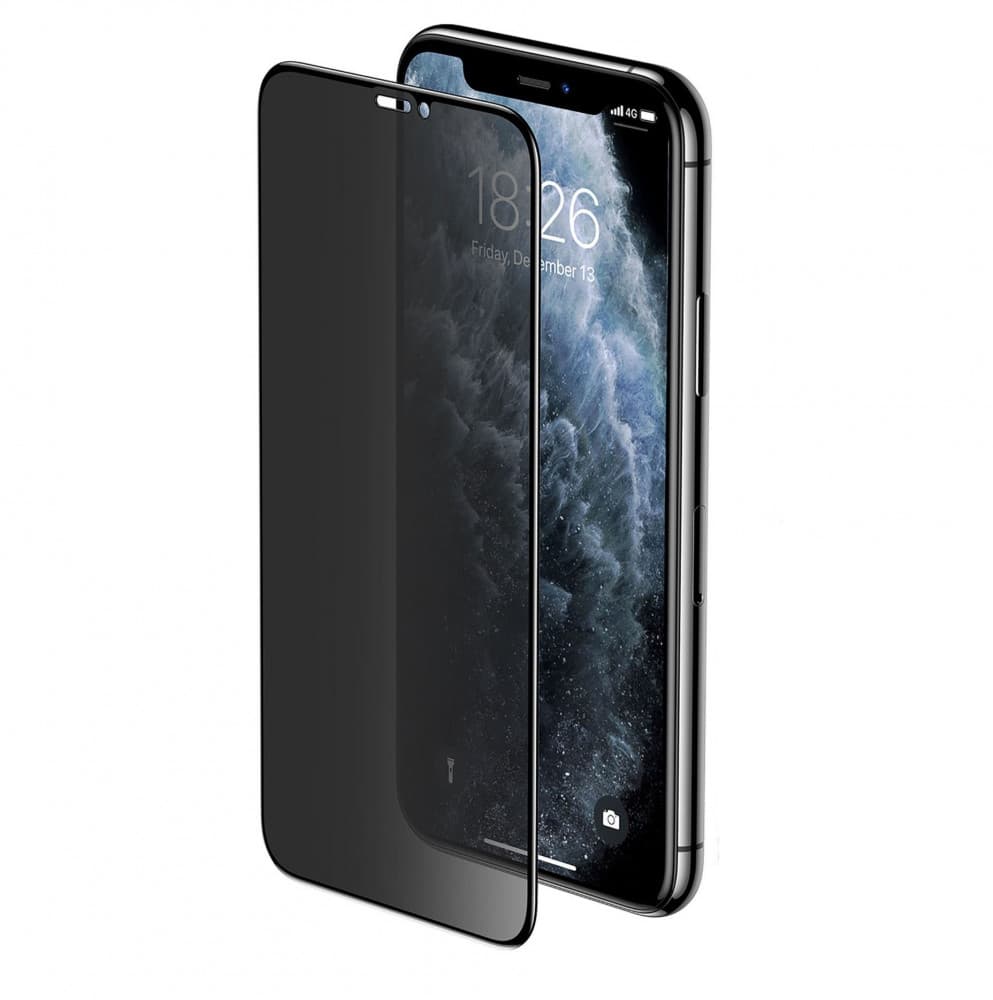 Folie sticla Apple iPhone 11 Pro / iPhone XS / iPhone X, Full Glue Privacy, margini negre — 2