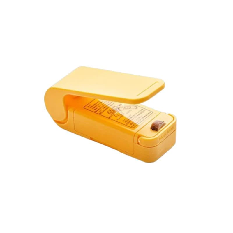 Mini aparat de sigilat pungi, etansare prin caldura, spate magnetic, galben — 2