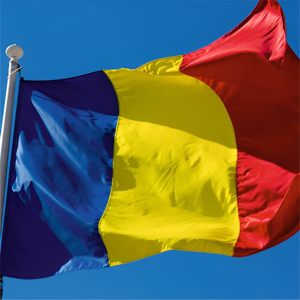 Steag tricolor / drapel Romania, dimensiune mica,  30 x 45 cm — varianta 3