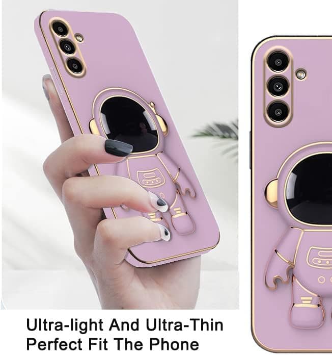 Husa Samsung Galaxy S24, Astronaut Case, protectie camera, functie stand expunere, mov — varianta 2
