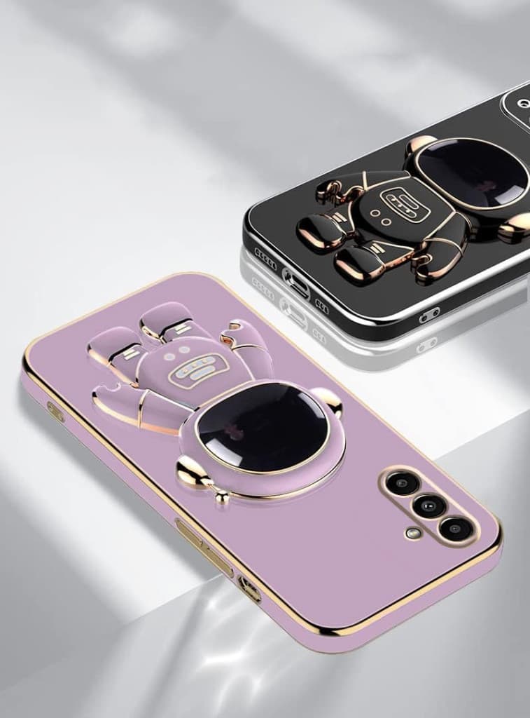 Husa Samsung Galaxy S24, Astronaut Case, protectie camera, functie stand expunere, mov — varianta 5