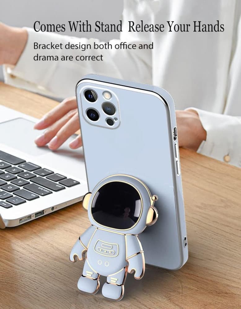 Husa Apple iPhone 15 Pro Max, Astronaut Case, protectie camera, functie stand expunere, albastra — varianta 3