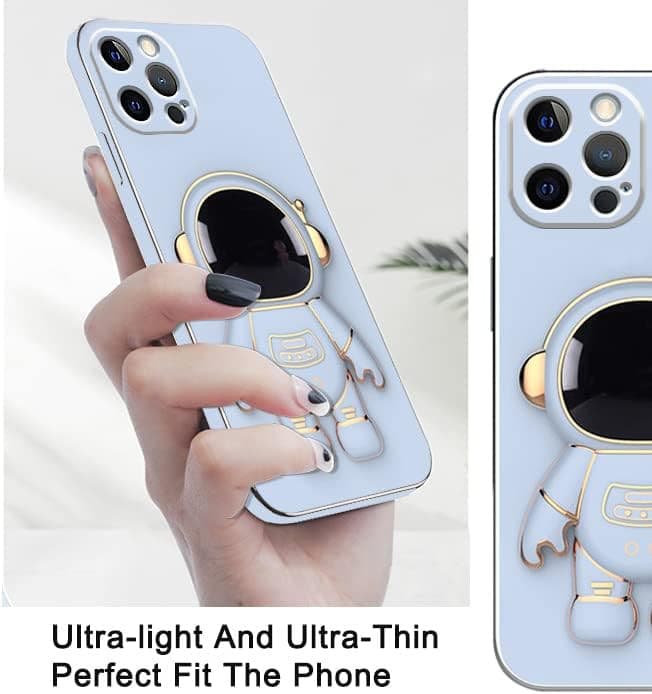 Husa Apple iPhone 15 Pro Max, Astronaut Case, protectie camera, functie stand expunere, albastra — varianta 4