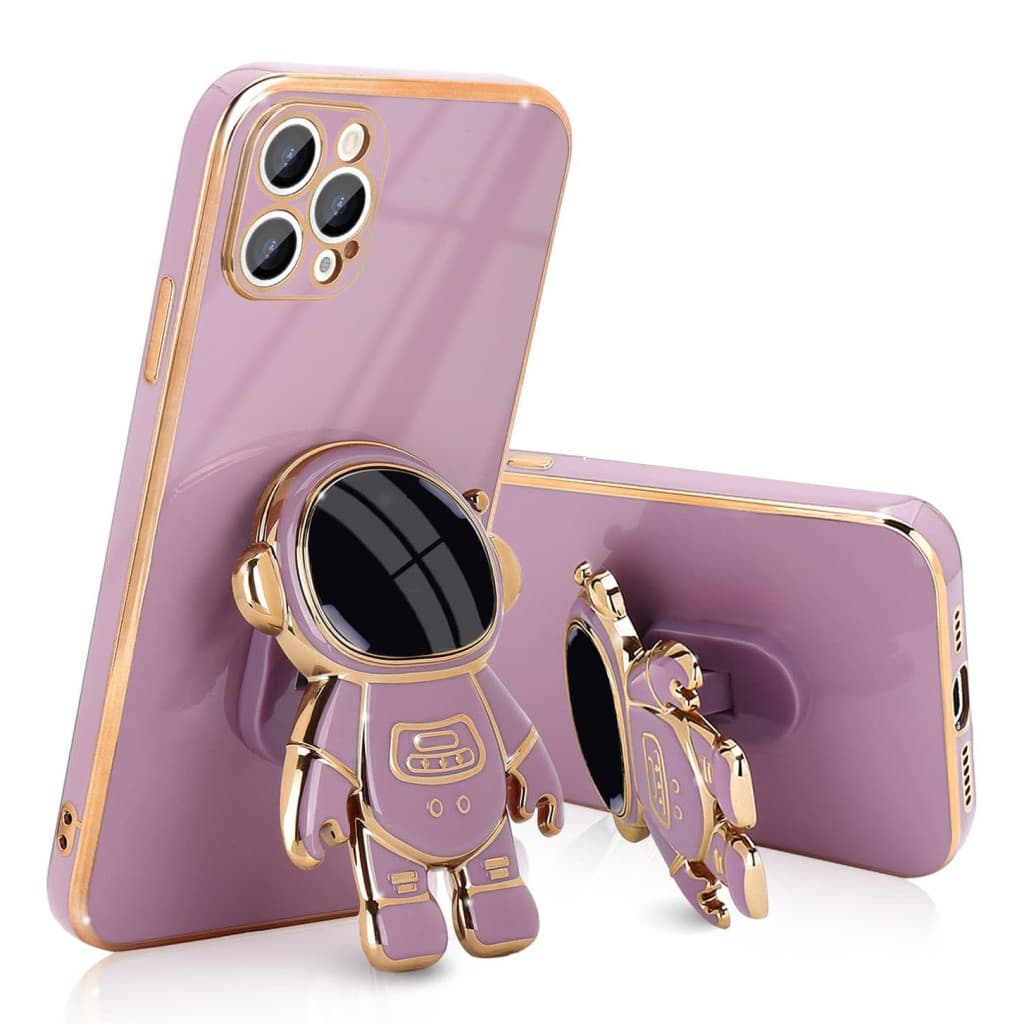 Husa Apple iPhone 15 Pro Max, Astronaut Case, protectie camera, functie stand expunere, mov — principală