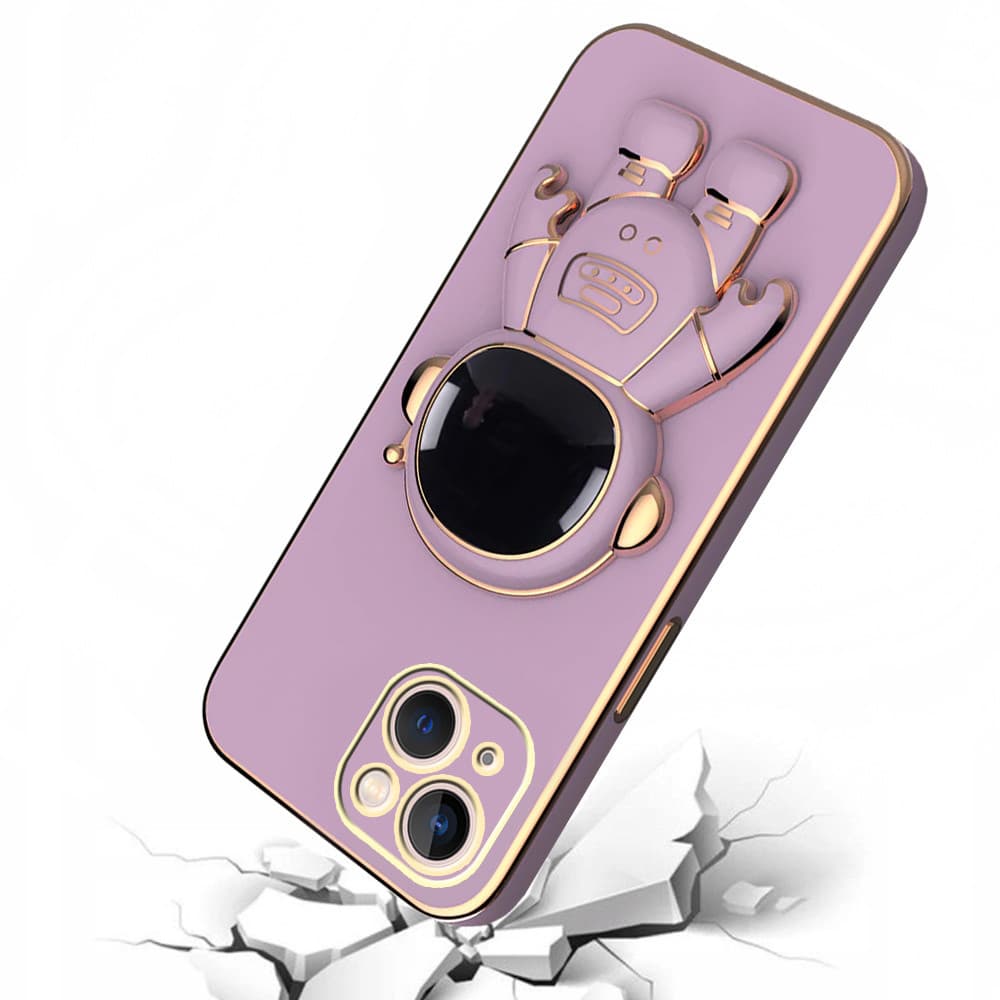 Husa Apple iPhone 14, Astronaut Case, protectie camera, functie stand expunere, mov — varianta 2
