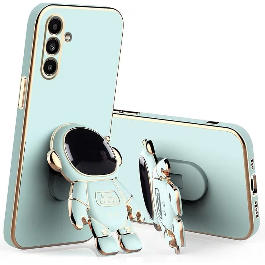 Husa Samsung Galaxy A15, Astronaut Case, protectie camera, functie stand expunere, albastru mint — principală