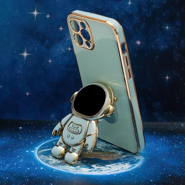 Husa Samsung Galaxy A15, Astronaut Case, protectie camera, functie stand expunere, albastru mint — varianta 2