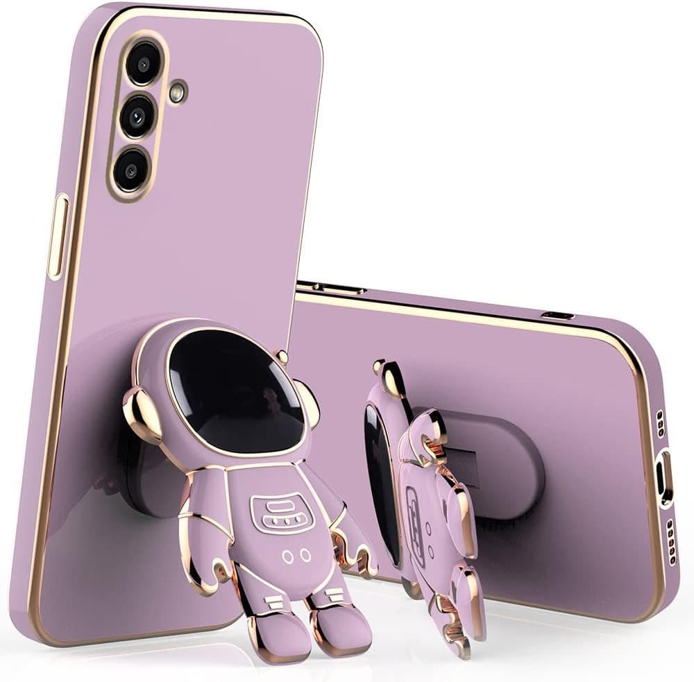 Husa Samsung Galaxy A15, Astronaut Case, protectie camera, functie stand expunere, mov — principală